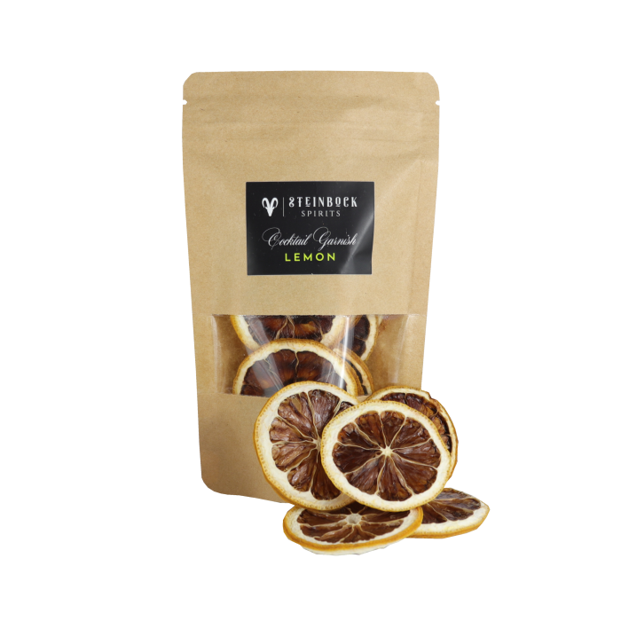 getrocknete Zitronenscheiben als Cocktail Garnish von Steinbock Spirits