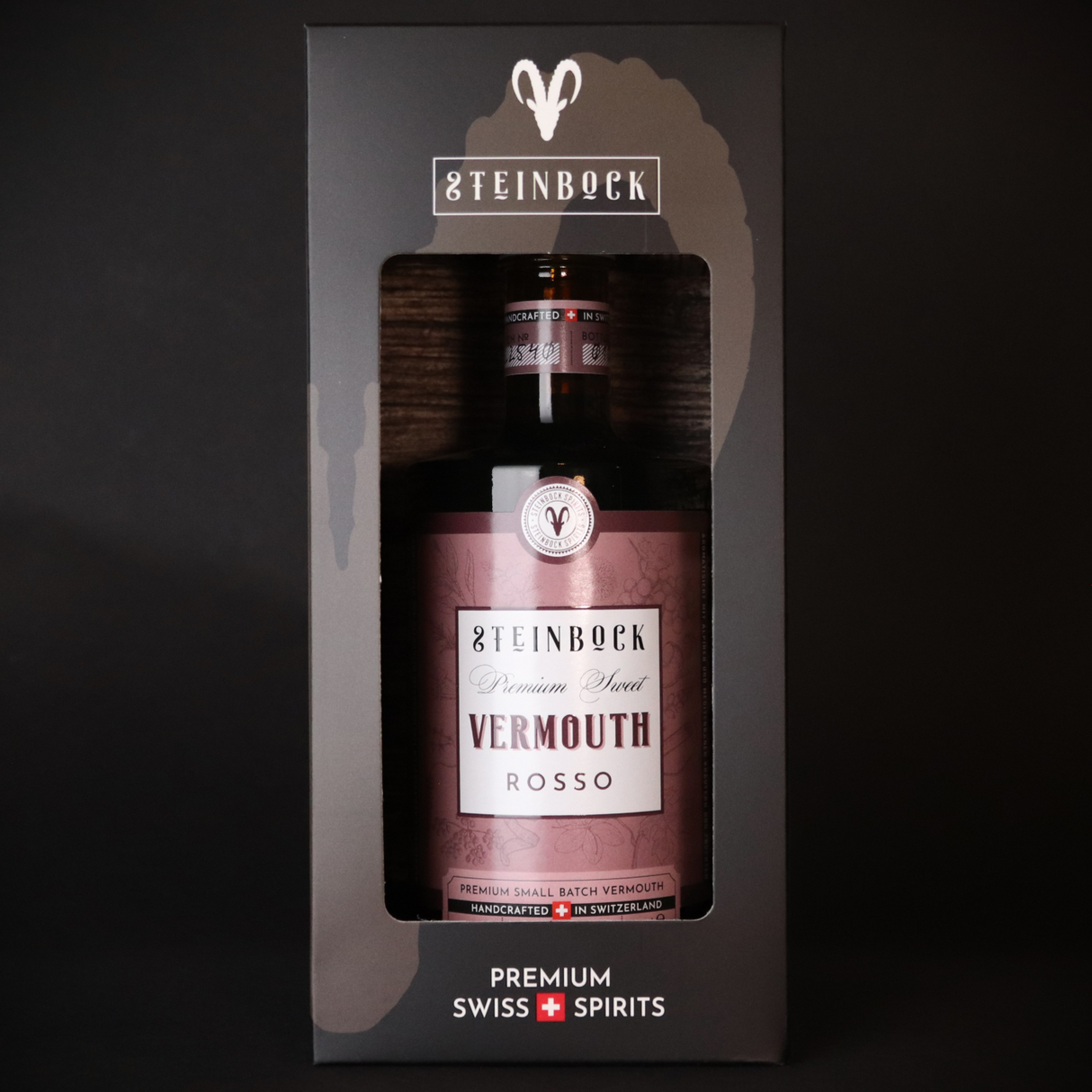 Steinbock Vermouth Rosso in einer stilvollen Kartonschachtel